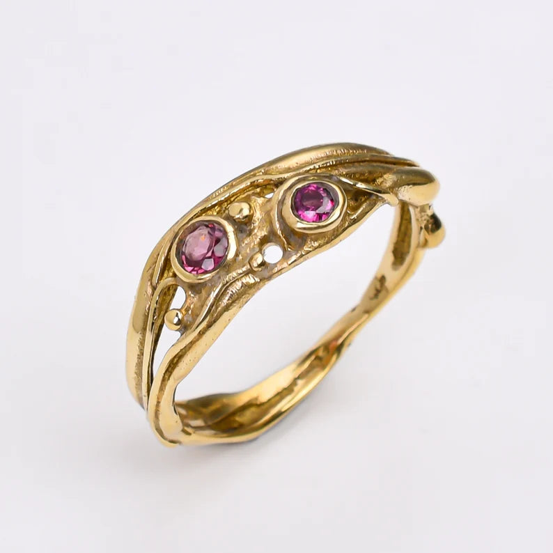 Amethyst Gemstone Handcrafted Statement Antique Design Ring