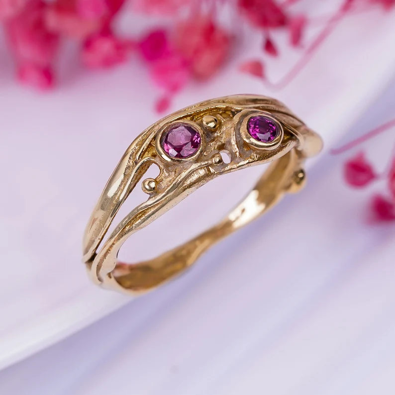 Amethyst Gemstone Handcrafted Statement Antique Design Ring