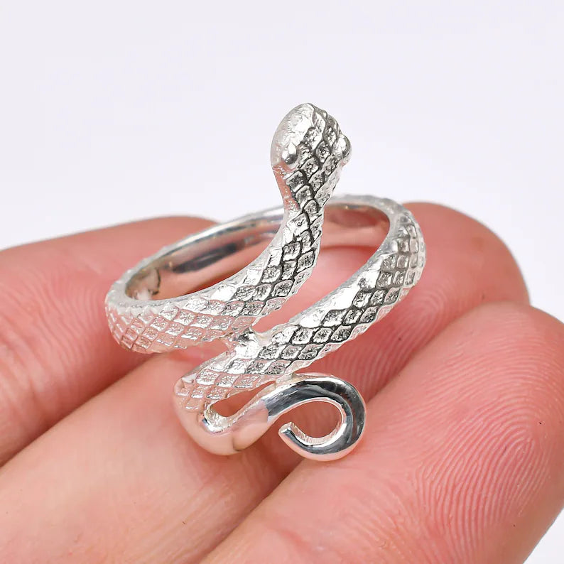 Snake Statement Adjustable Handcrafted Cobra Ring