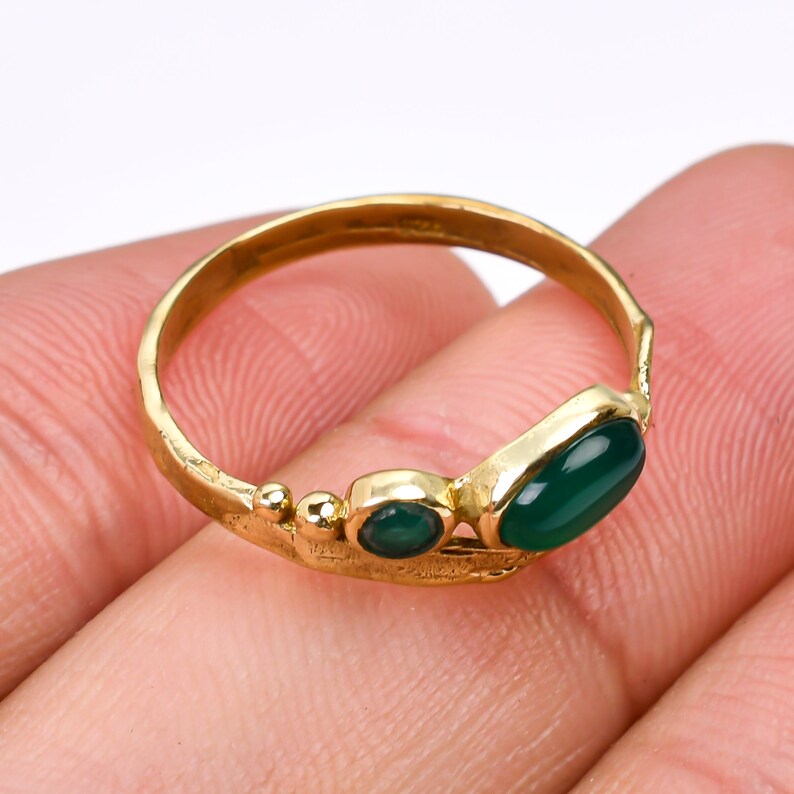 Green Onyx Gemstone Handcrafted Statement Ring