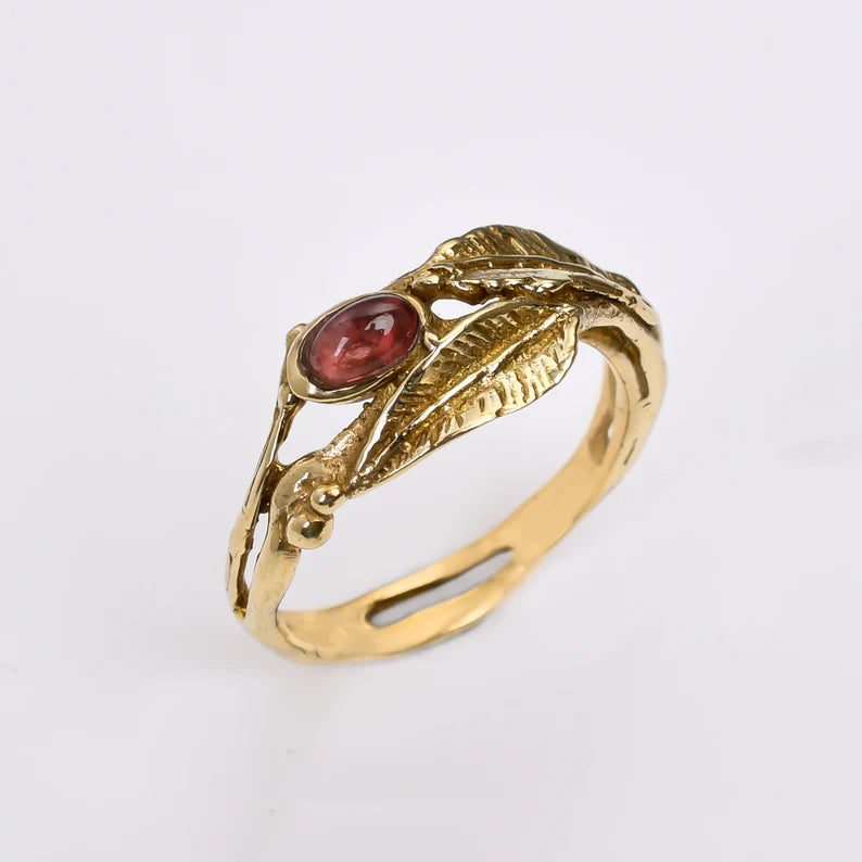 Garnet Gemstone Handcrafted Statement Ring