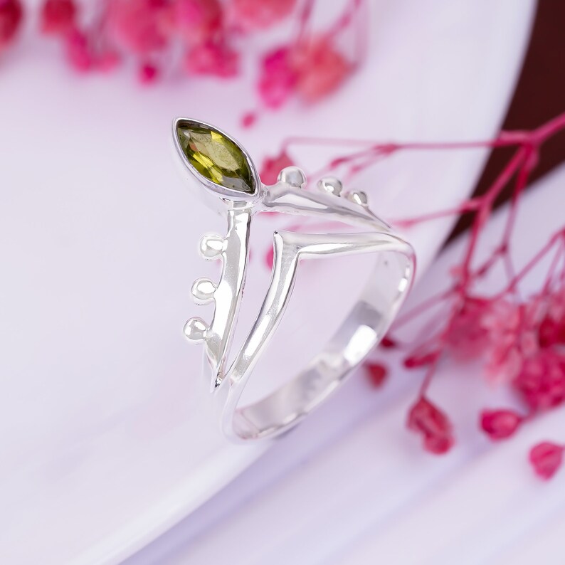 Peridot Statement Gemstone Handcrafted Wedding Ring