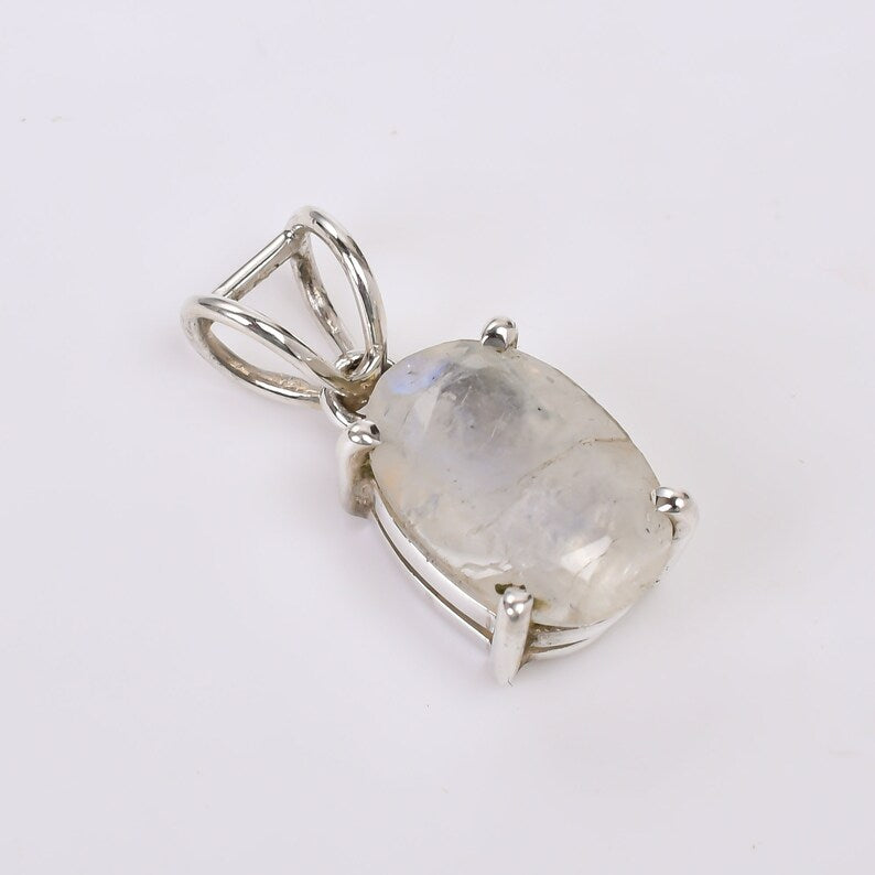 Moonstone Gemstone 925 Sterling Silver Handmade Pendant