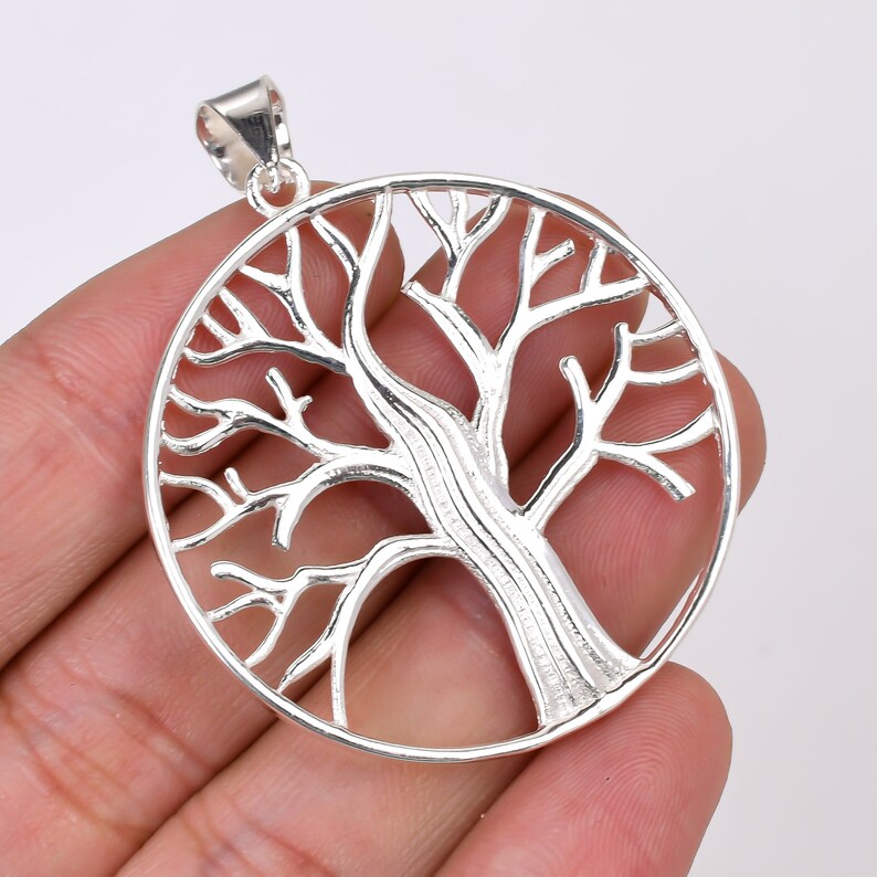 Tree Of Life 925 Sterling Silver Round Pendant