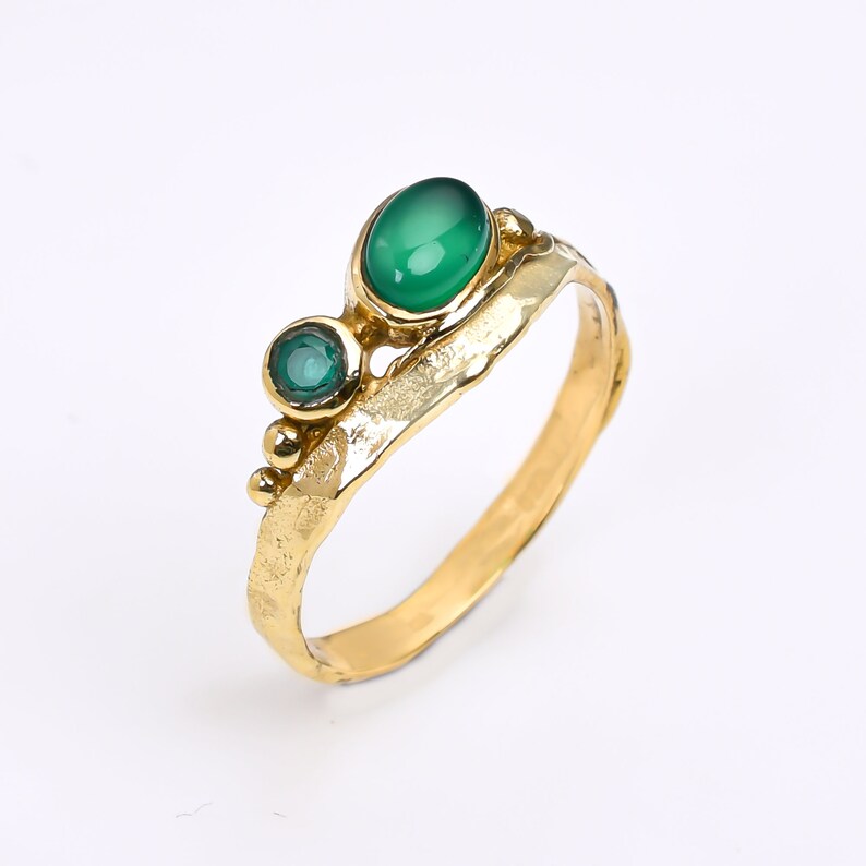 Green Onyx Gemstone Handcrafted Statement Ring