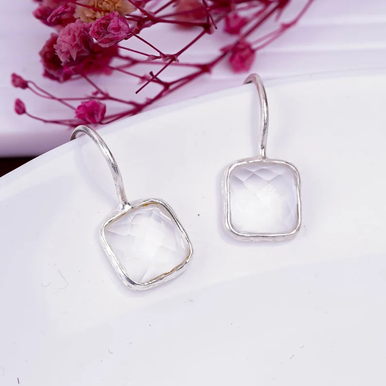Crystal Natural Gemstone Drop Handcrafted Earrings