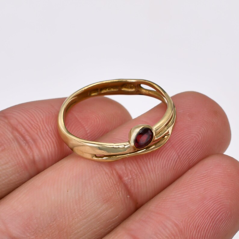 Garnet Gemstone Statement Handcrafted Ring
