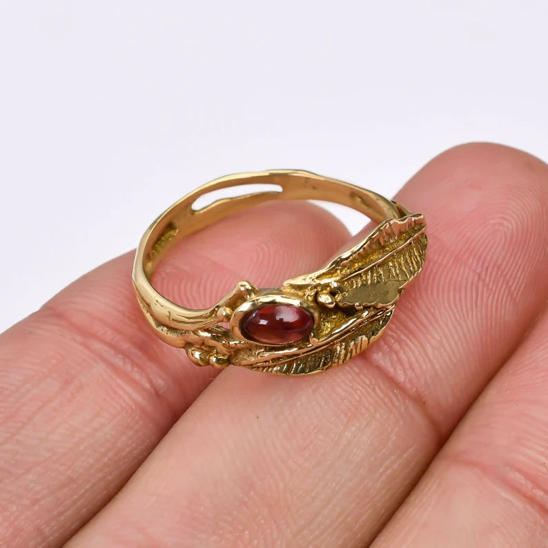 Garnet Gemstone Handcrafted Statement Ring
