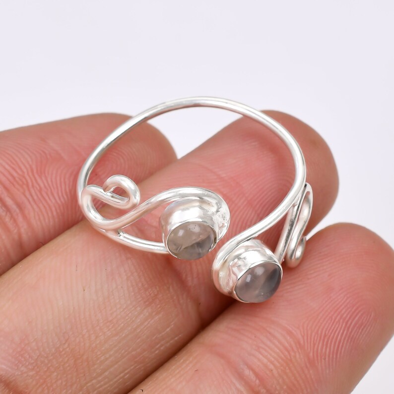 Smokey Quartz Healing Gemstone Open Statement Ring