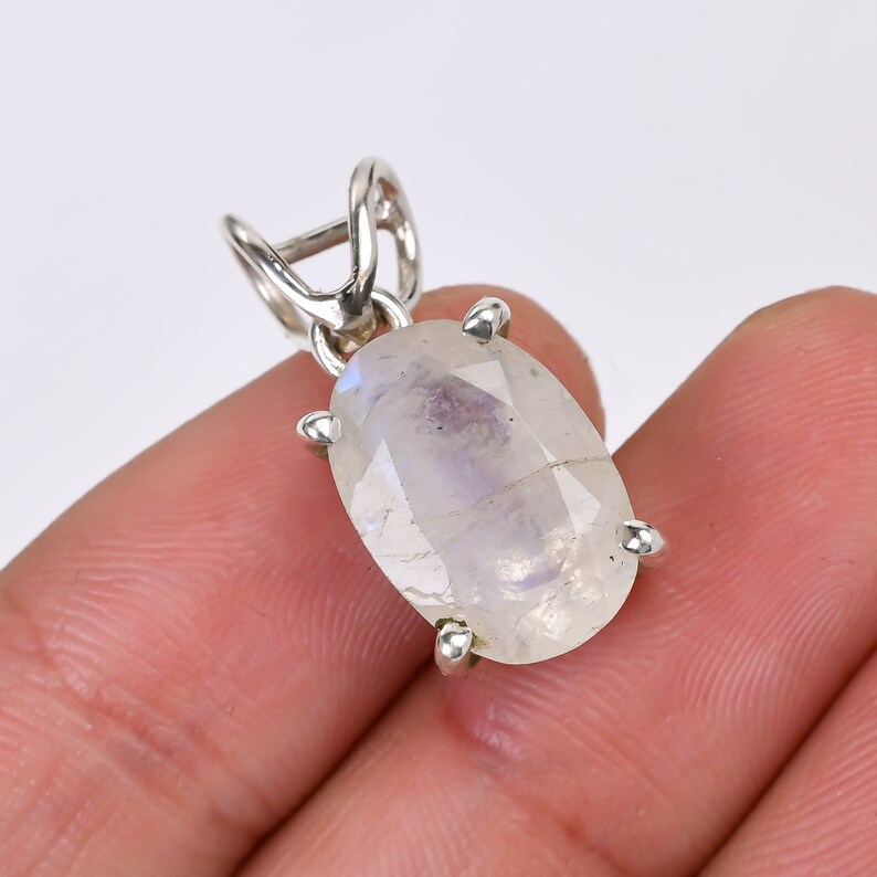 Moonstone Gemstone 925 Sterling Silver Handmade Pendant