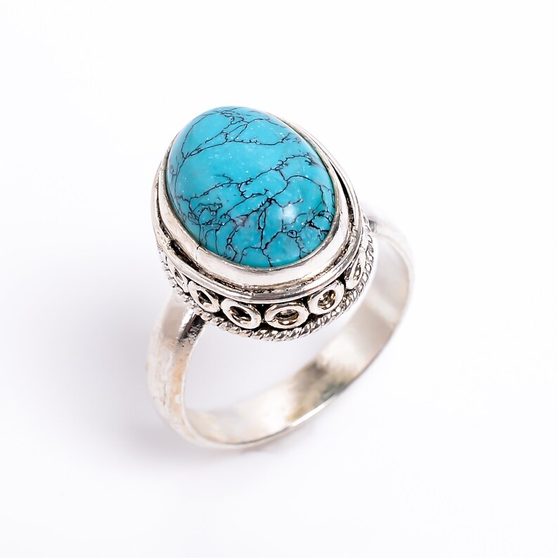 Turquoise Gemstone Handcrafted Statement Ring
