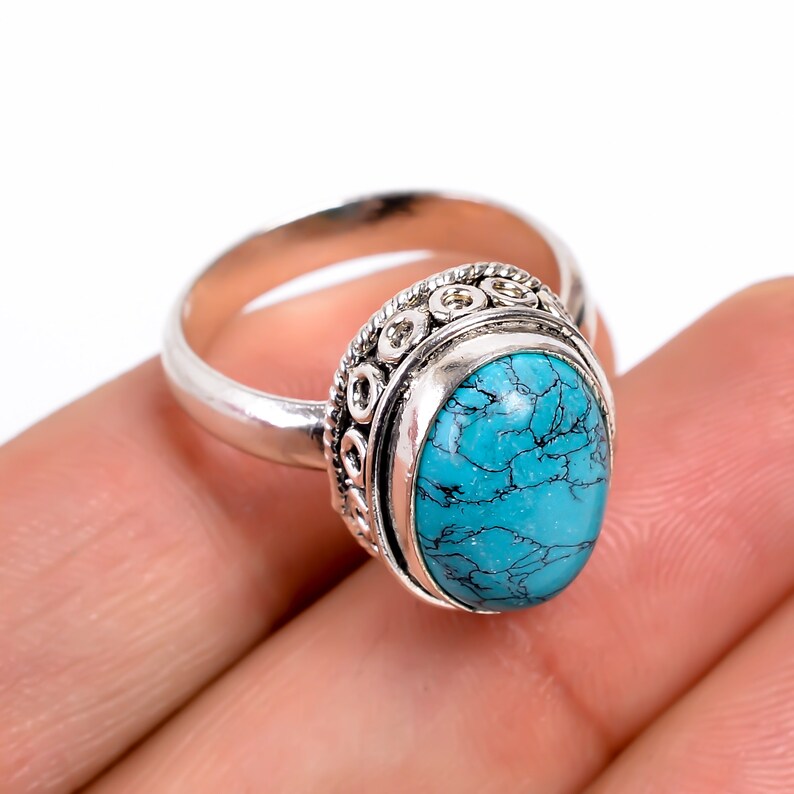 Turquoise Gemstone Handcrafted Statement Ring