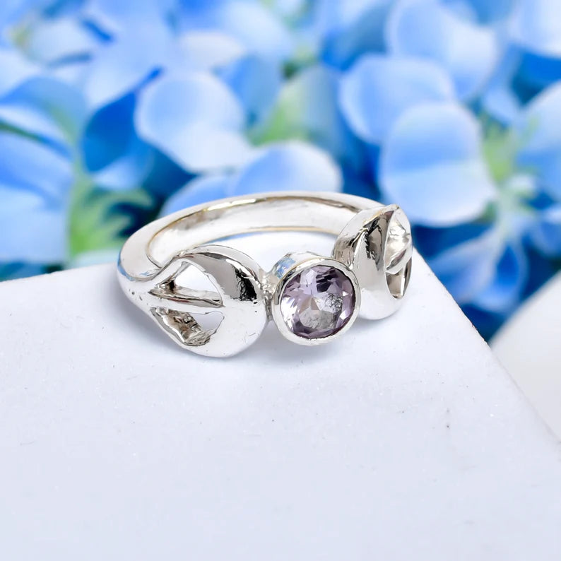 Cubic Zirconia Gemstone Statement Handcrafted Birthstone Ring