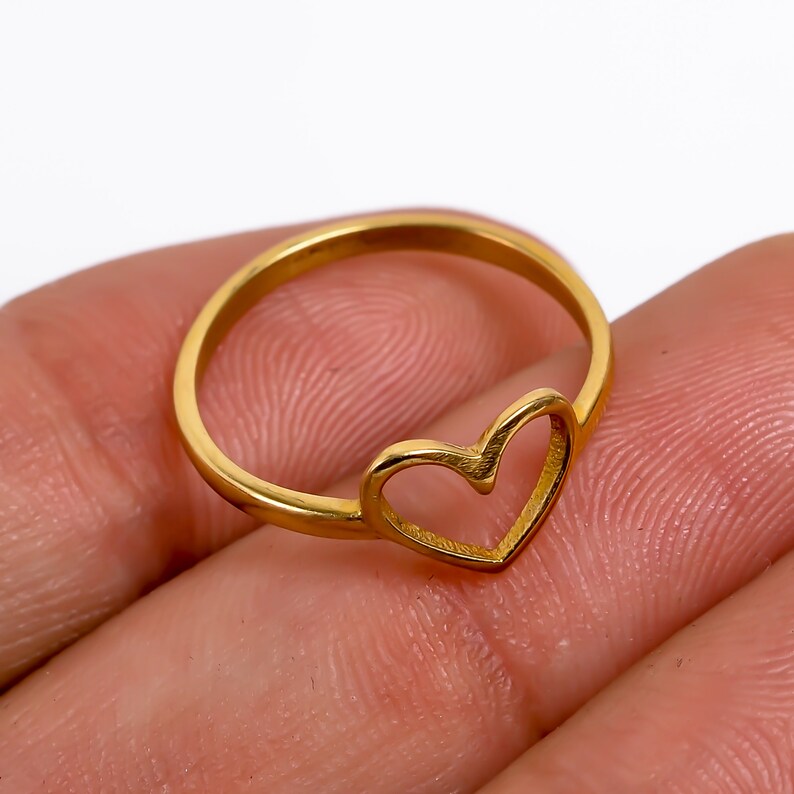 Outline Heart Shaped Friendship Handcrafted Statement Ring