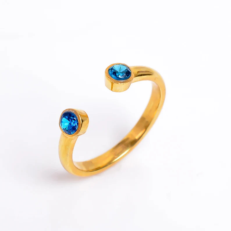 Cubic Zirconia Gemstone Statement Open Ring