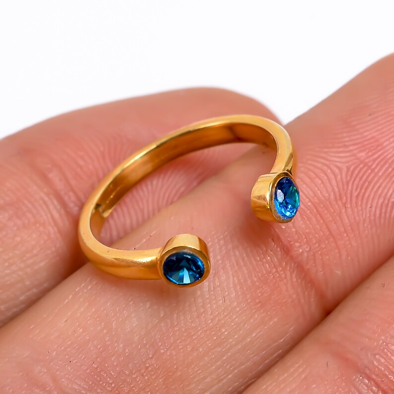 Cubic Zirconia Gemstone Statement Open Ring