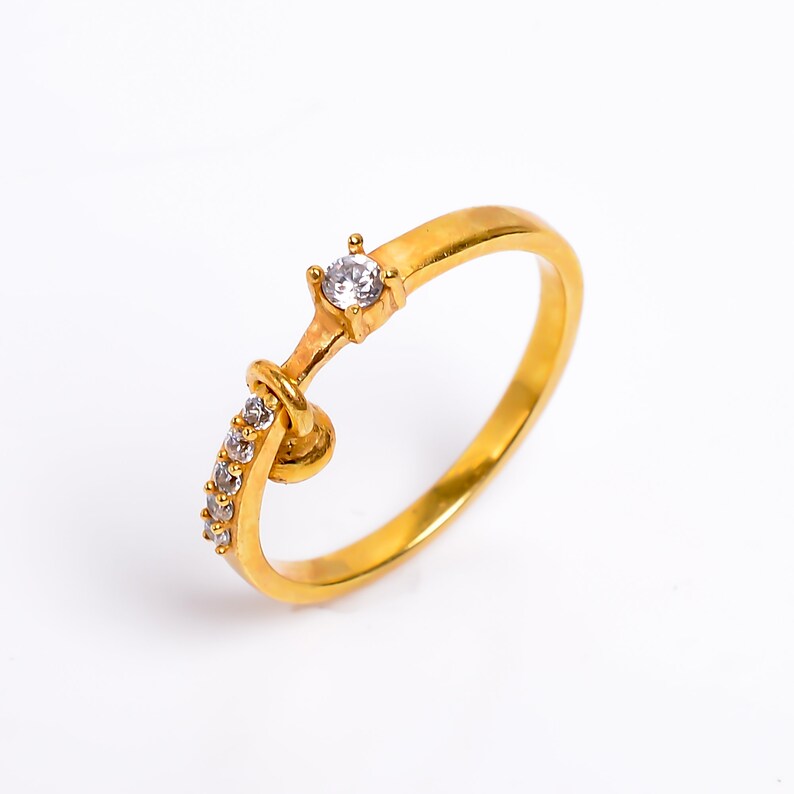 Pearl Cubic Zirconia Gemstone Statement Handcrafted Ring