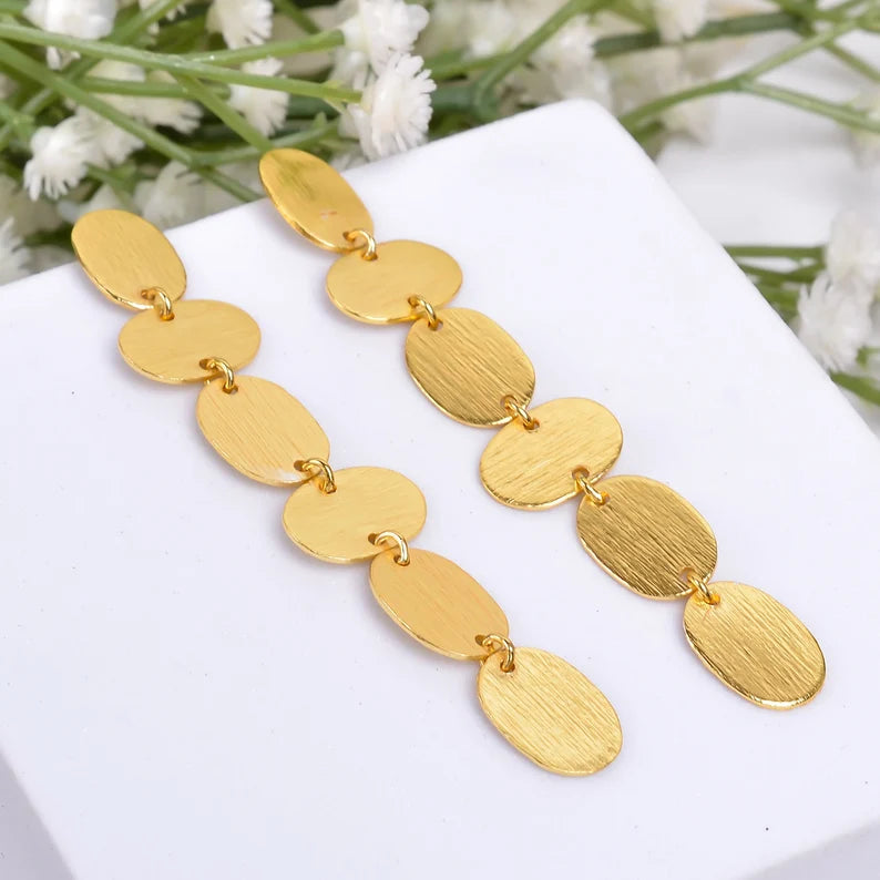 Handcrafted Oval Shaped Stud Minimalist Earrings