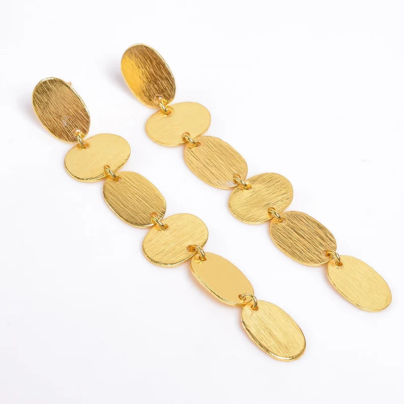 Handcrafted Oval Shaped Stud Minimalist Earrings