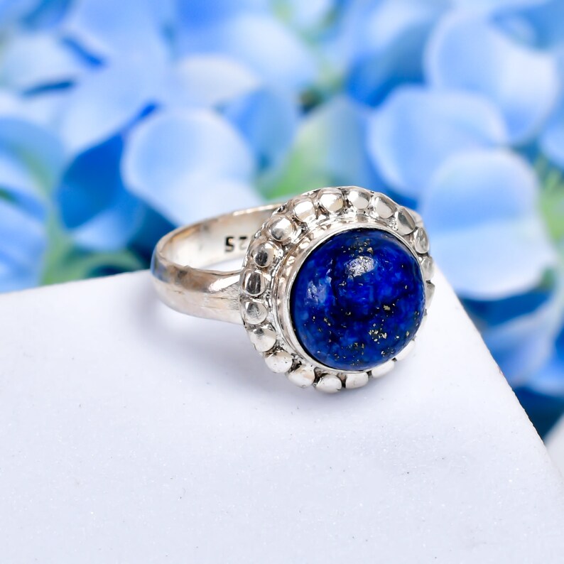 Lapis Lazuli Gemstone Statement Handcrafted Ring