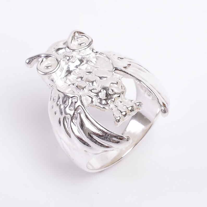 Owl Bird Statement Handcrafted Minimalist Ring