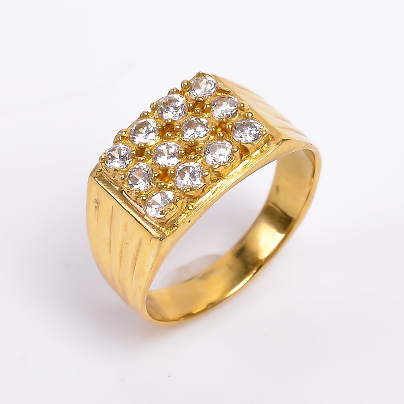 Cubic Zirconia Handcrafted Minimalist Statement Ring