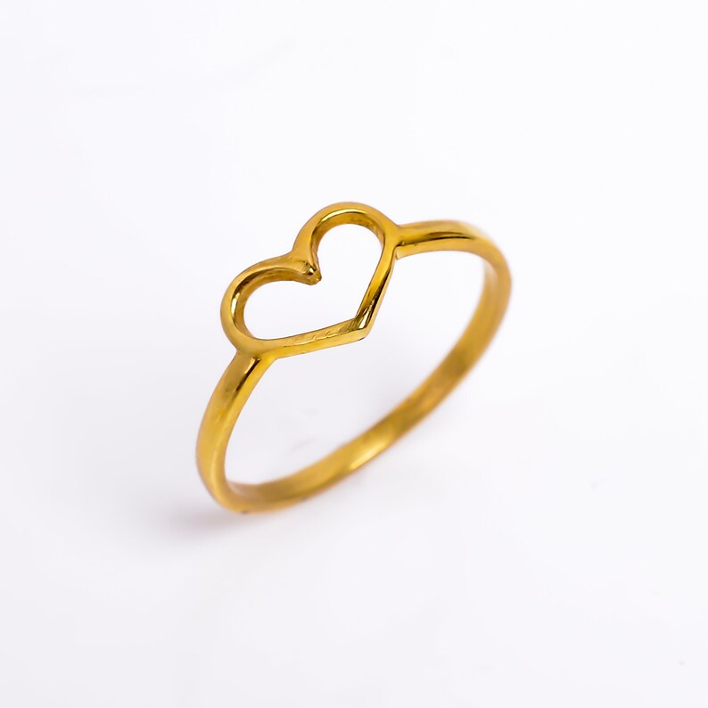 Outline Heart Shaped Friendship Handcrafted Statement Ring
