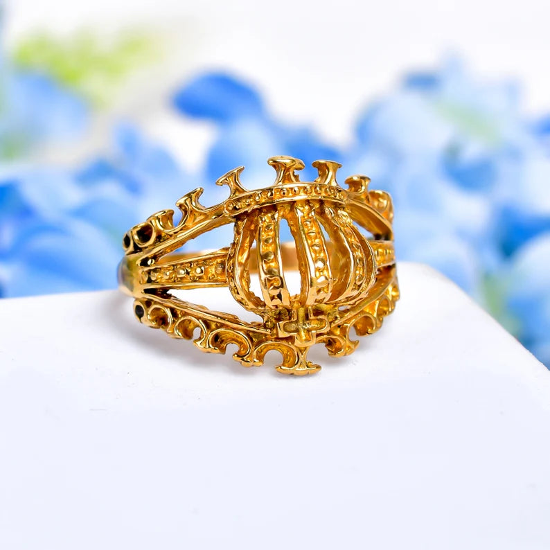 Crown King & Queen Women's Hnadcrafted Statement Ring