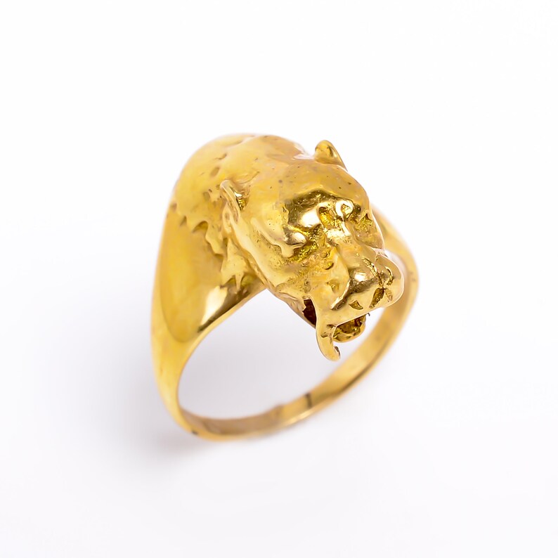 Roaring Wild Jaguar Minimalist Handcrafted Signet Ring