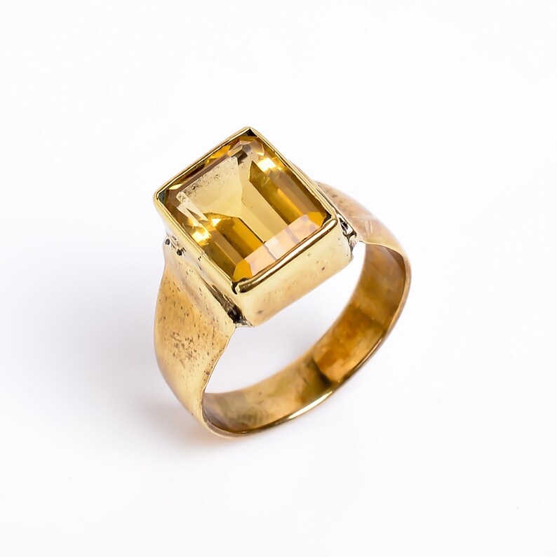 Citrine Gemstone Handcrafted Statement Minimalist Ring