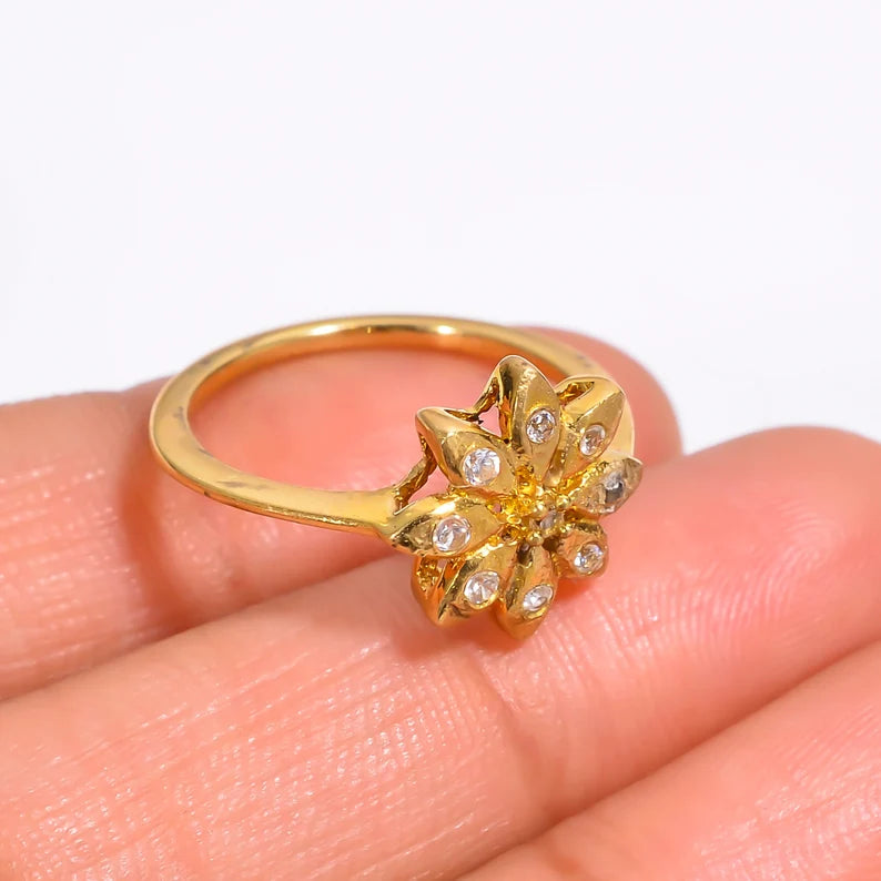 Cubic Zirconia Women's Minimalist Handcrafted Statement Ring