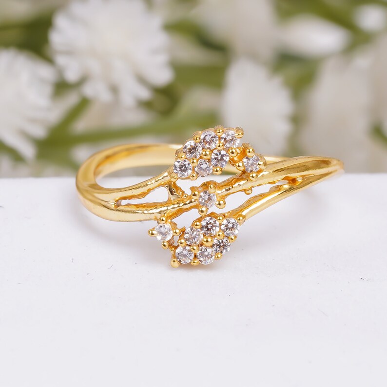 Cubic Zirconia Women's Minimalist Statement And Birthstone Ring
