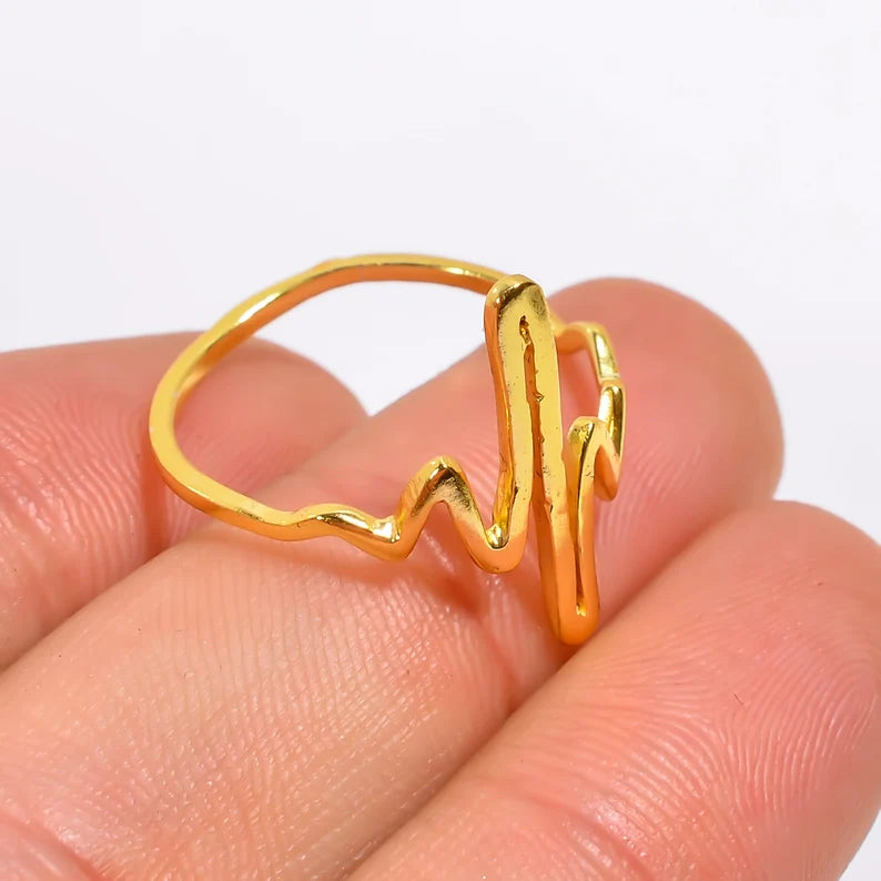 Heartbeat Design Women's Statement Minimalist Ring