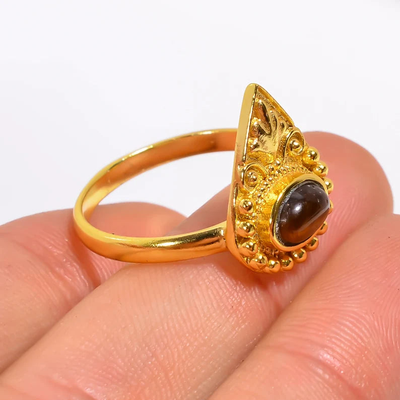 Garnet Gemstone Handcrafted Women's Birthstone Ring