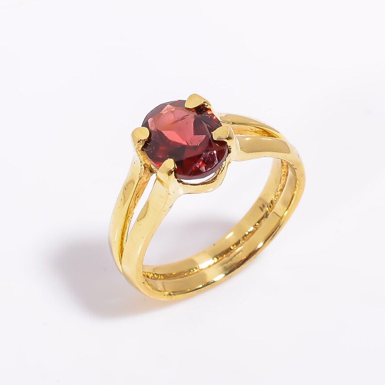 Garnet Gemstone Women's Handcrafted Engagement Ring