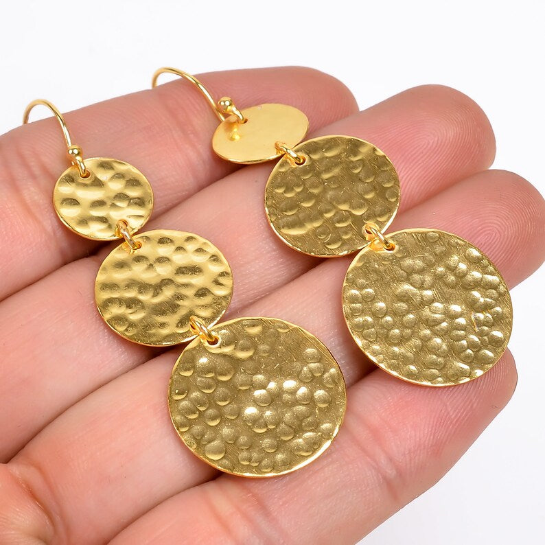 Hammered Handcrafted Drop Dangling Earrings
