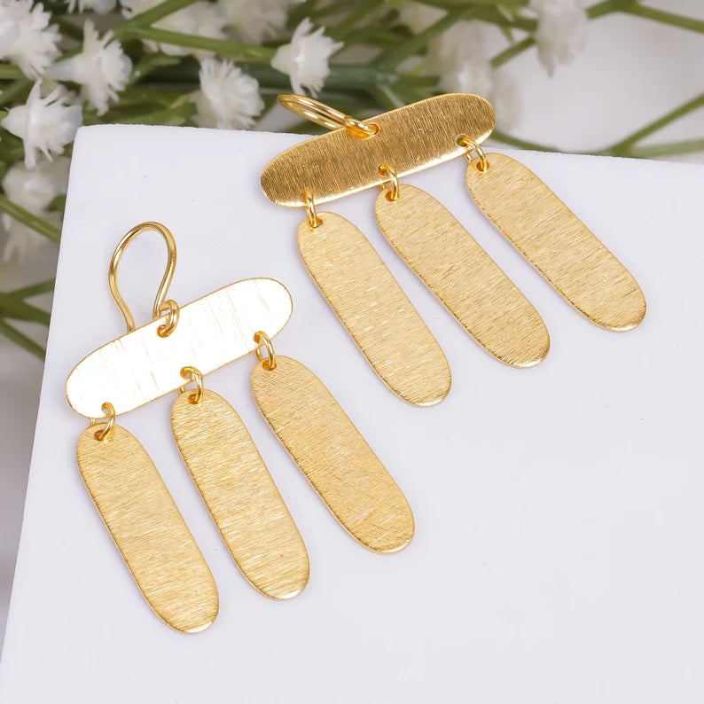 Dangling Handcrafted Elegant Minimalist Drop Earrings