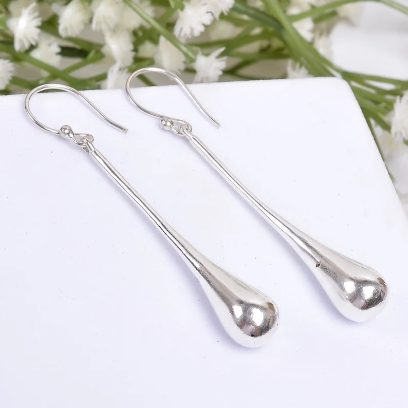 Long Teardrop Handcrafted Drop And Dangling Earrings