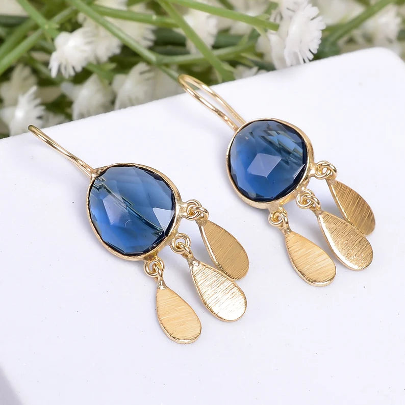 Labradorite Gemstone Handcrafted Drop and Dangle Earrings