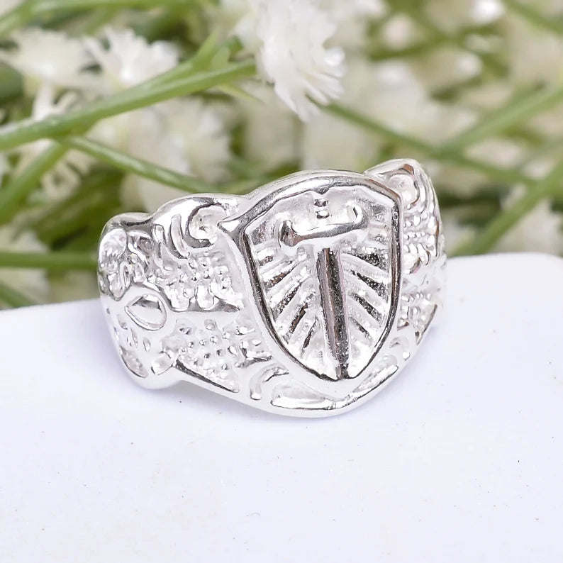 Victorian Knight's Sword Signet Handmade Ring