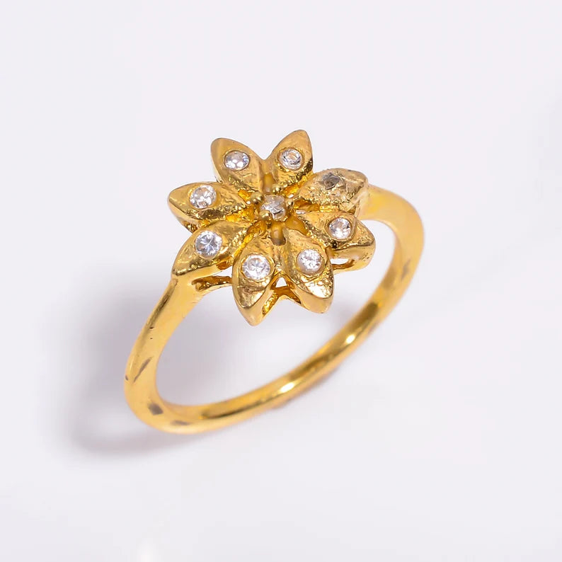 Cubic Zirconia Women's Minimalist Handcrafted Statement Ring