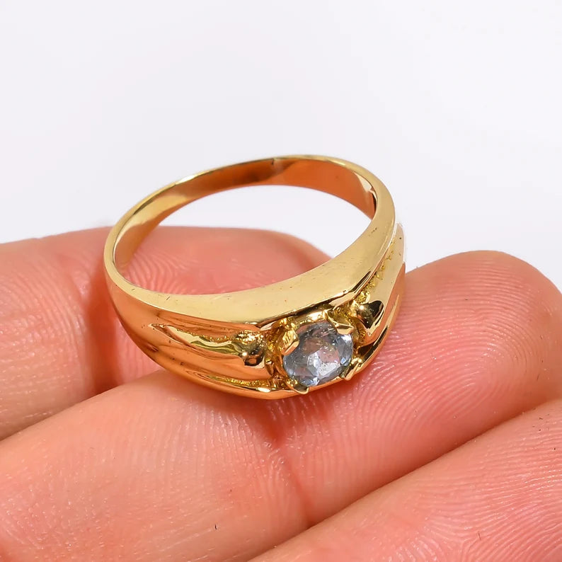 Cubic Zirconia Natural Gemstone Women's Statement Ring