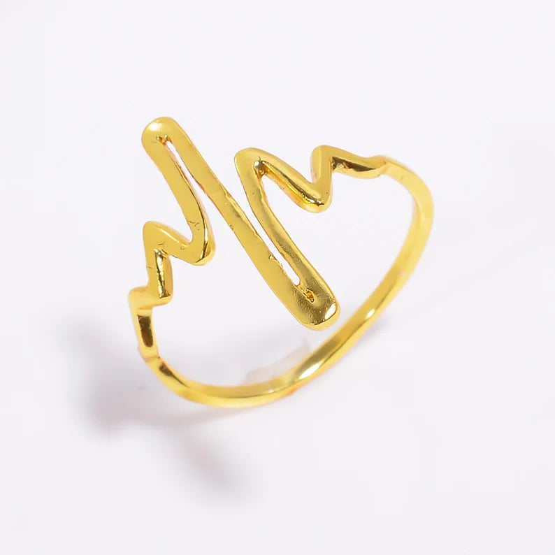 Heartbeat Design Women's Statement Minimalist Ring