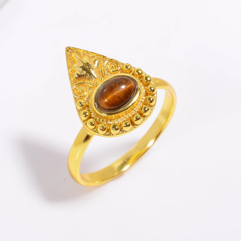 Garnet Gemstone Handcrafted Women's Birthstone Ring