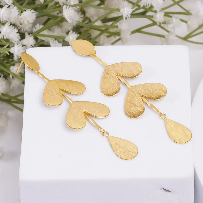 Heart & Teardrop Handcrafted Minimalist Earrings