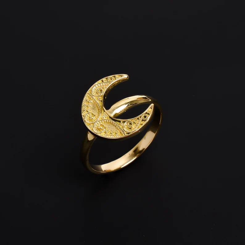 Moon Handcrafted Statement Minimalist Ring