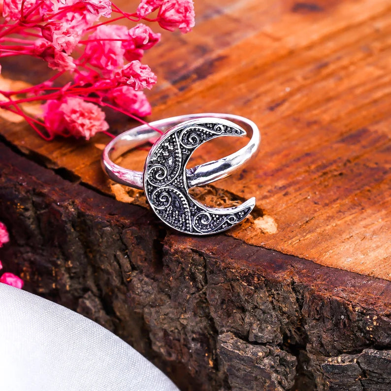 Moon Handcrafted Statement Minimalist Ring