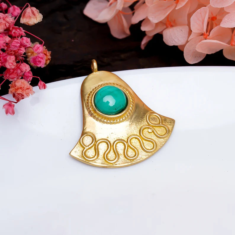 Turquoise Gold Plated Handcrafted Pendant