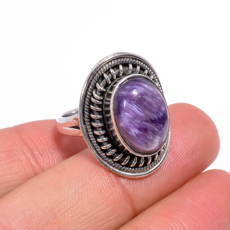 Amethyst Handcrafted Statement Natural Gemstone Ring