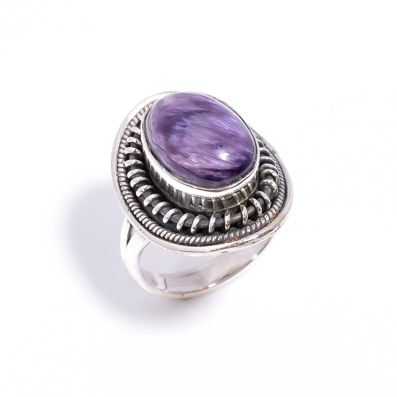 Amethyst Handcrafted Statement Natural Gemstone Ring